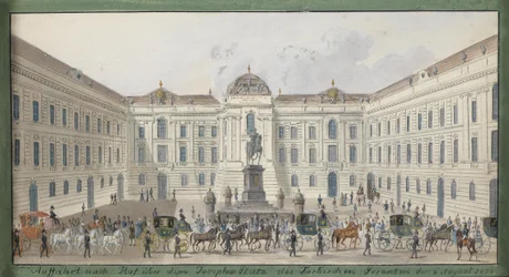 Arrivée à la cour par la place Joseph du représentant turc le 6 août 1835